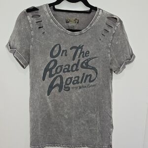Denizen from Levi's Acid Wash Charcoal Gray Graphic Tee